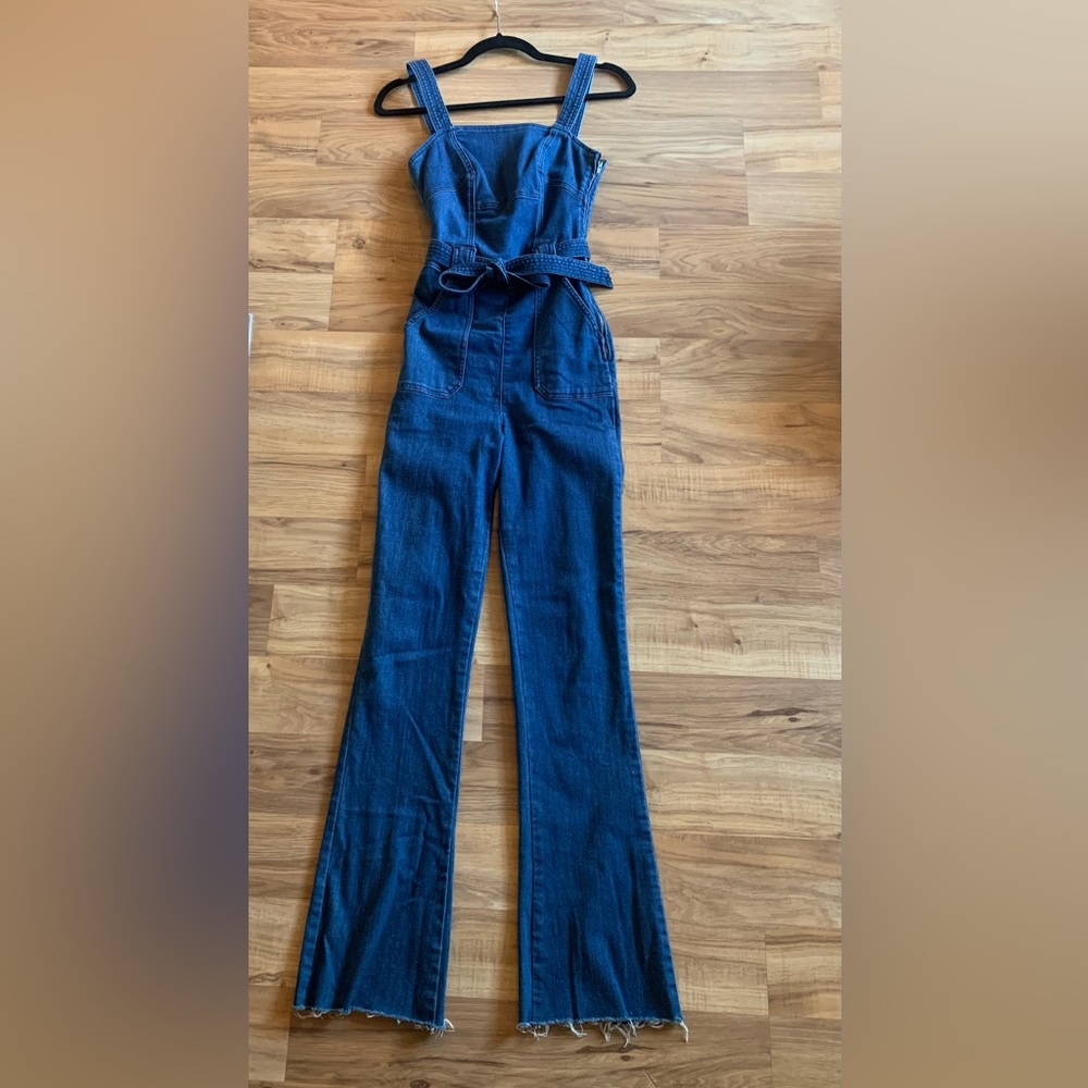 Guess denim flare jumpsuit